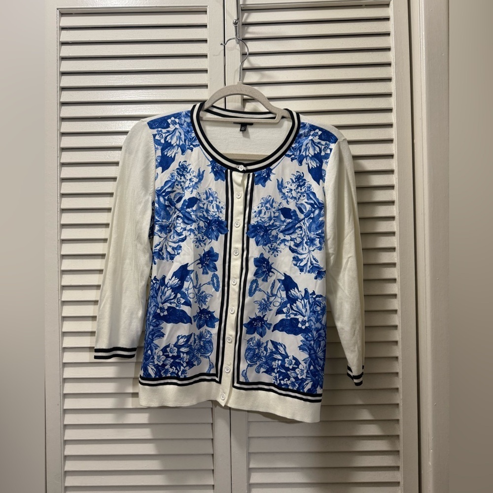 Talbots TOILE WOVEN CARDIGAN - Picture 3 of 7
